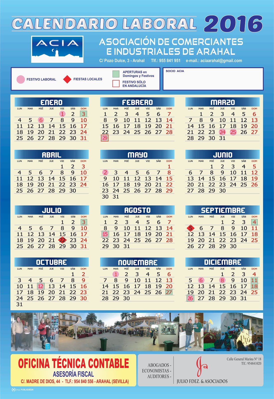 CALENDARIO LABORAL 2016