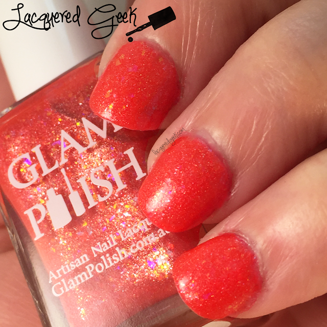 Glam Polish Hibiscus nail polish swatch by Lacquered Geek
