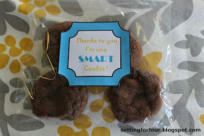 These delicious 3 Musketeers Cookies taste just like the chocolate candy bar! Easy recipe with a surprise chocolate bar center. Bag them up to make a great holiday and teacher gift idea! www.settingforfour.com