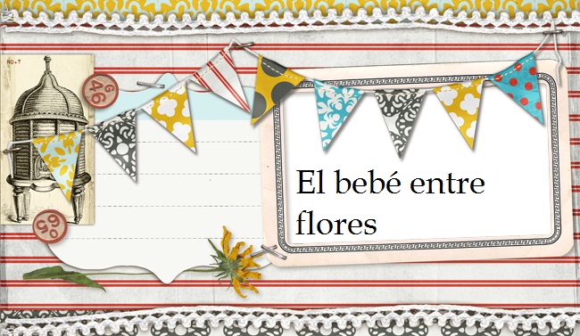 El bebé entre flores