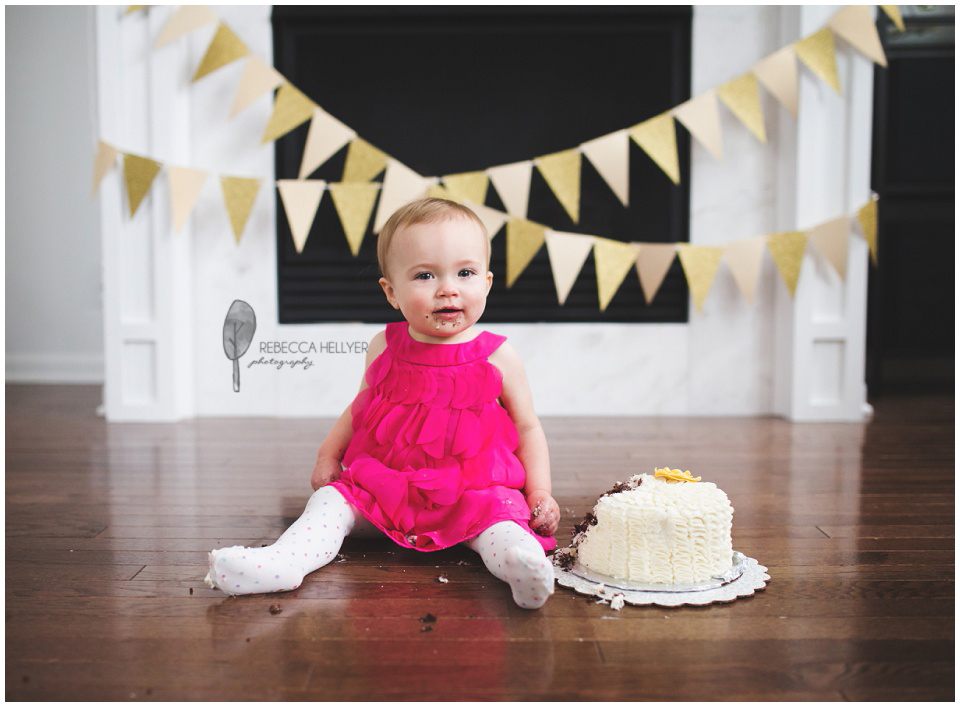 Chicago Child Photographer | 1st Birthday Cake Smash | Rebecca Hellyer Photography