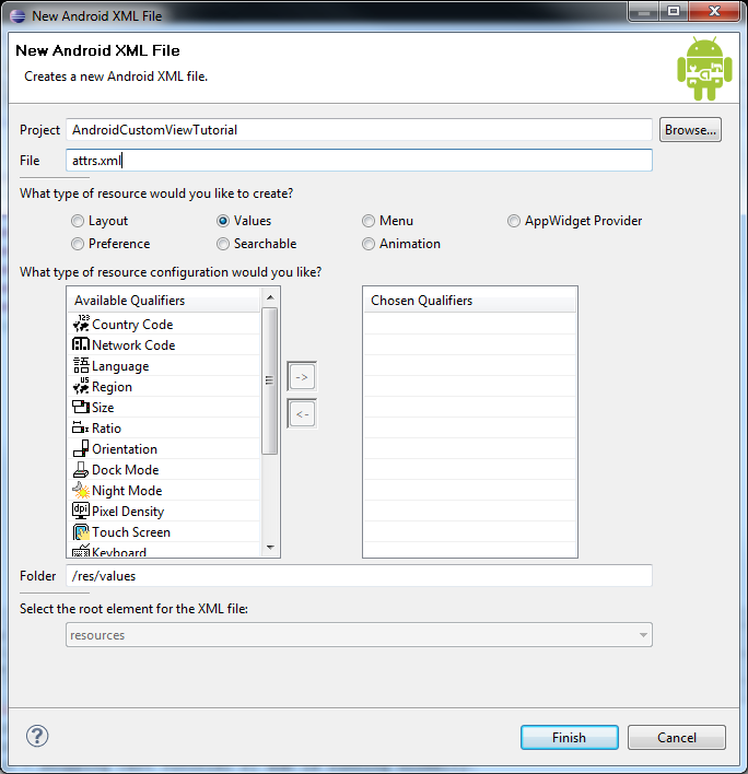 Android Dom Creating a Custom View That Takes Attributes
