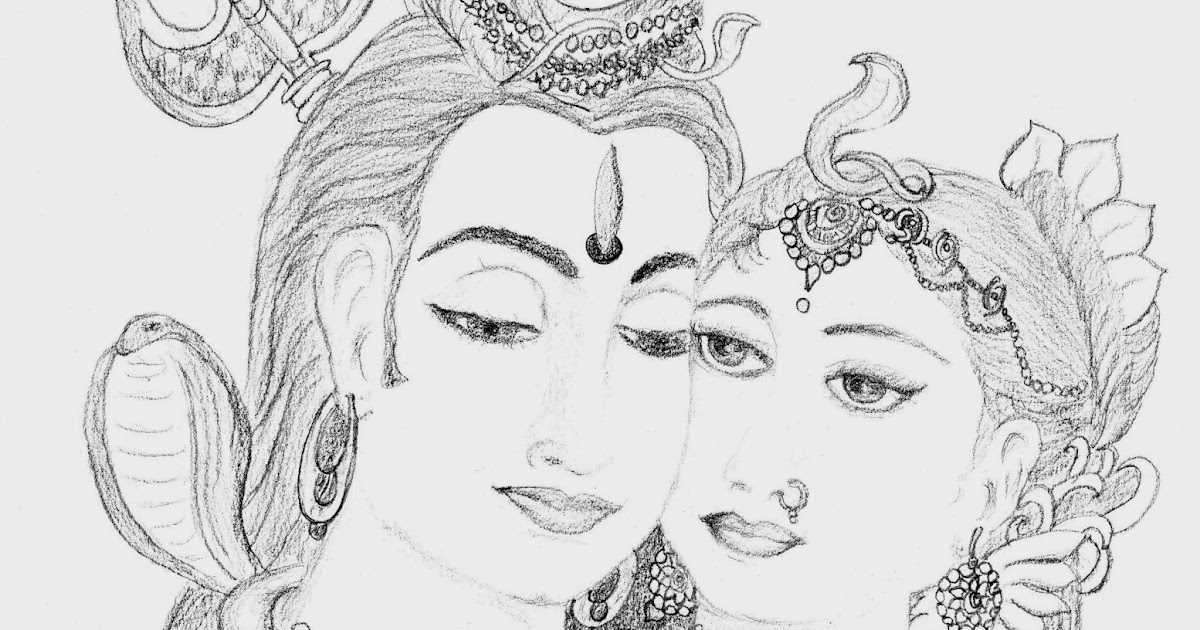 Shuchi's sketches: Shiv - Parvati