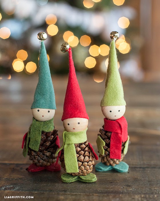 KID’S CRAFT FELT AND PINE CONE ELVES Handy DIY