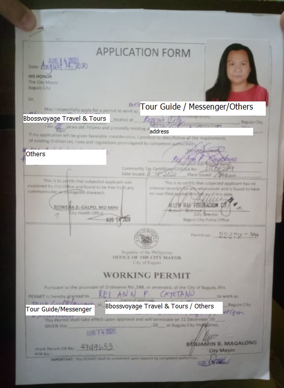 Baguio CMO / PESO Working Permit