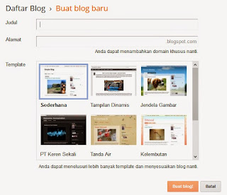 cara membuat blog gratis di blogspot