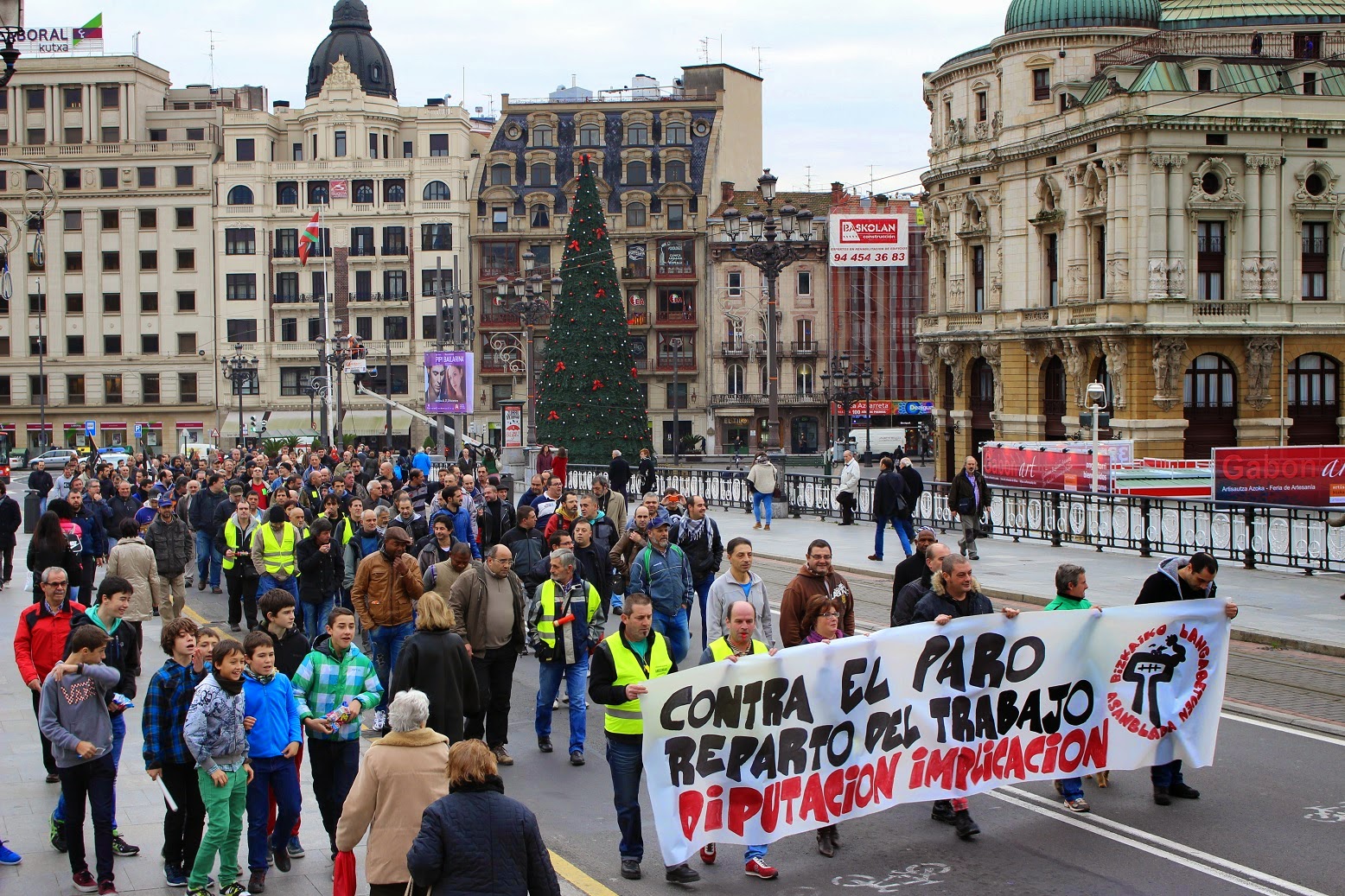 Manifestación Contra el Paro, reparto del Trabajo. YA!! Ecuador Etxea