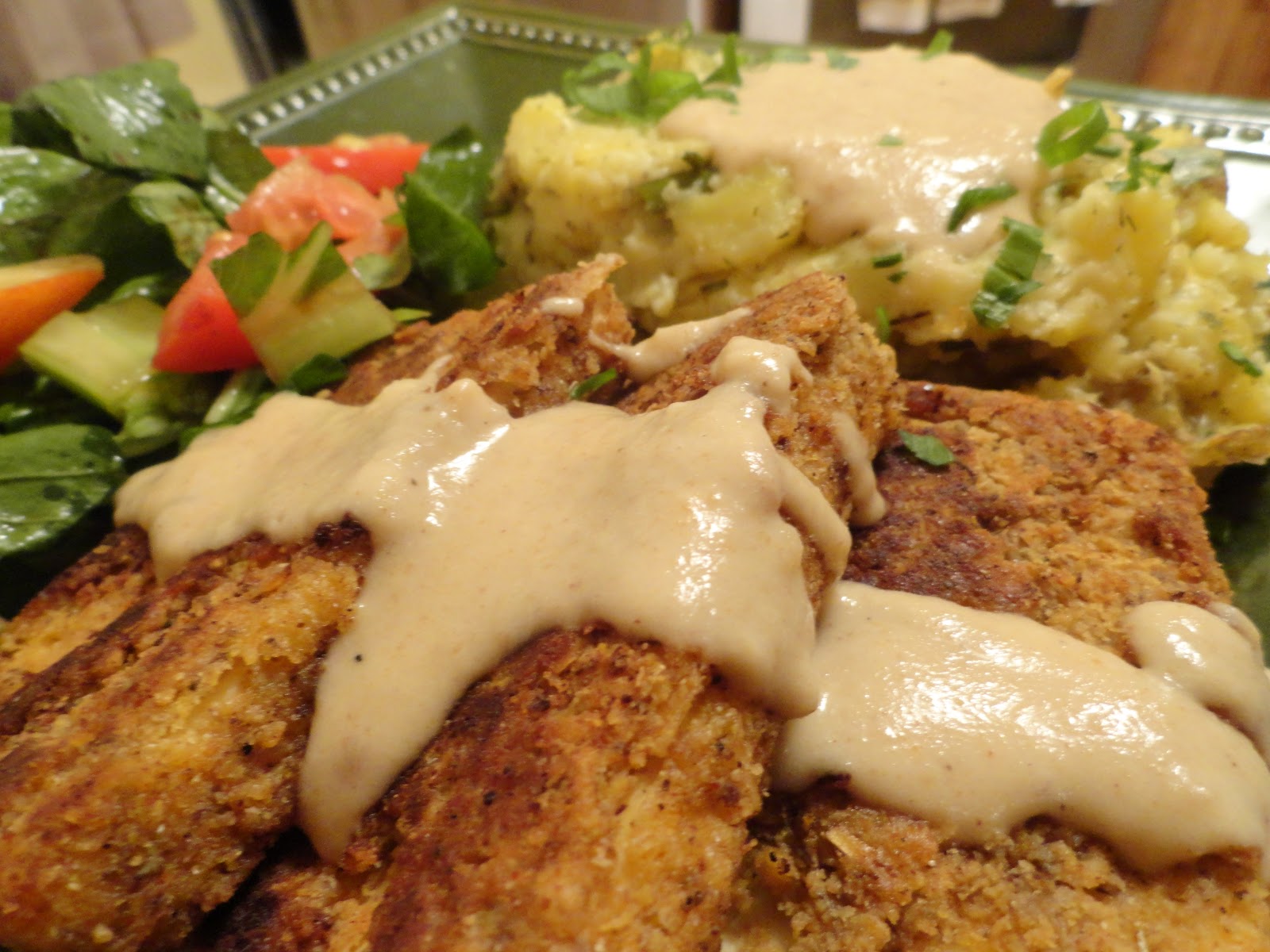 VeganMoFo The Pioneer Woman and "ChickenFried" Tofu Steaks and Creamy
