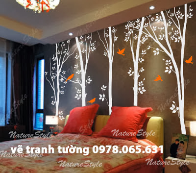 Vẽ tranh tường phòng ngủ Vẽ tranh tường phòng ngủ đẹp