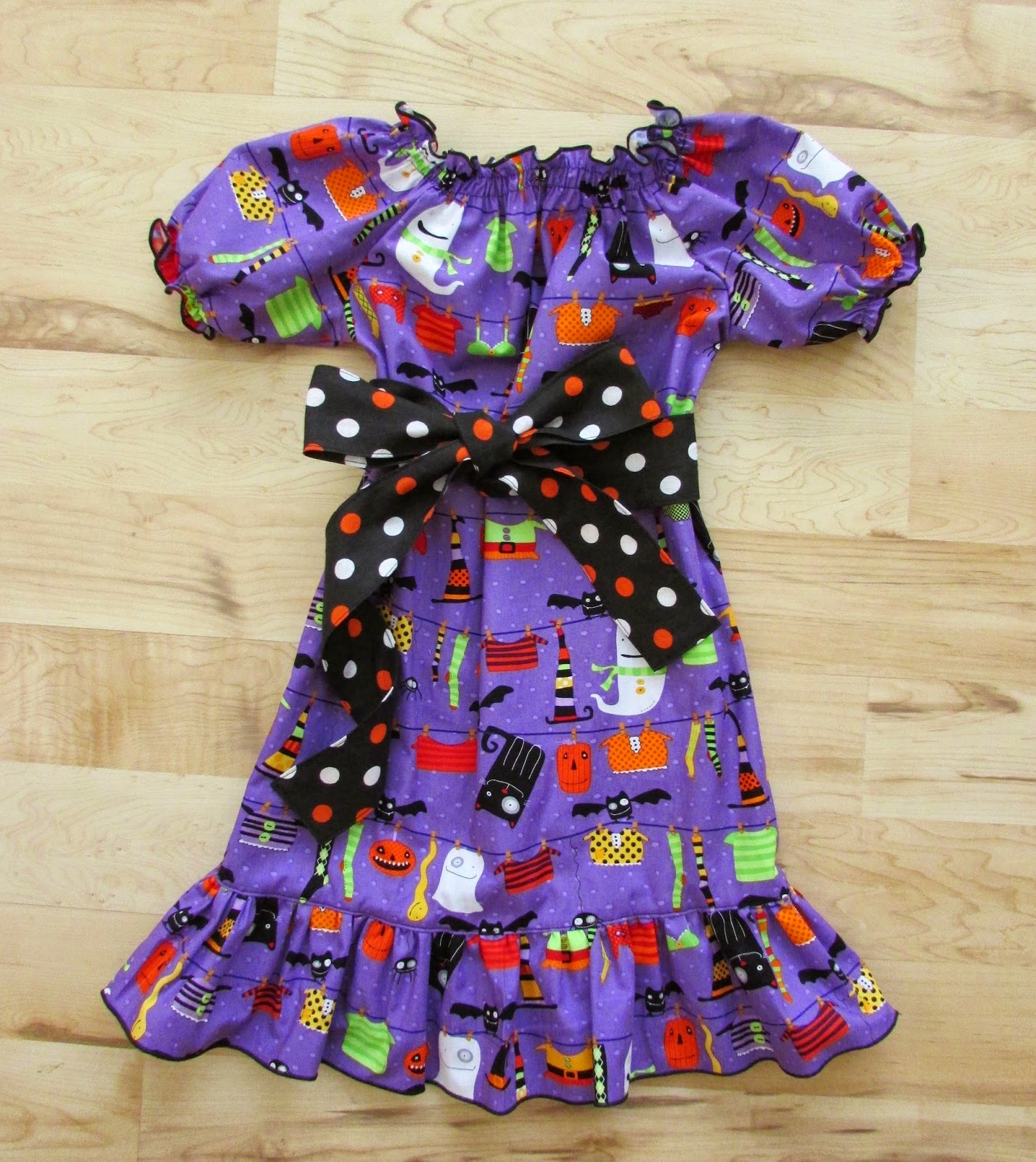 Create Kids Couture Attaching a Sash to a Simple Peasant Dress