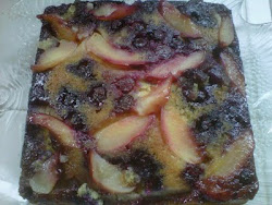 Nectarine and Blueberry Upside Down Cake