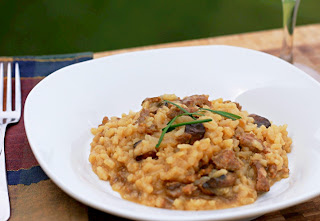 bowl of sausage risotto