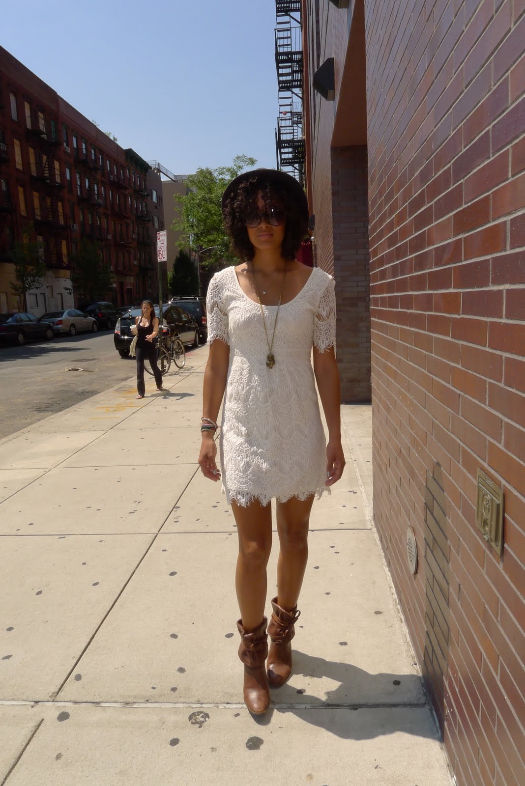 white country dress with cowboy boots