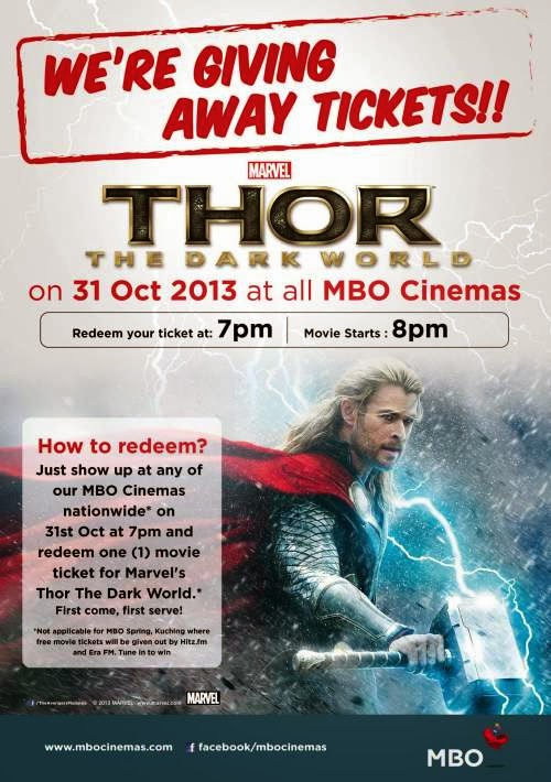 MBO Cinemas Marvel's Thor The Dark World Movie Tickets Giveaway