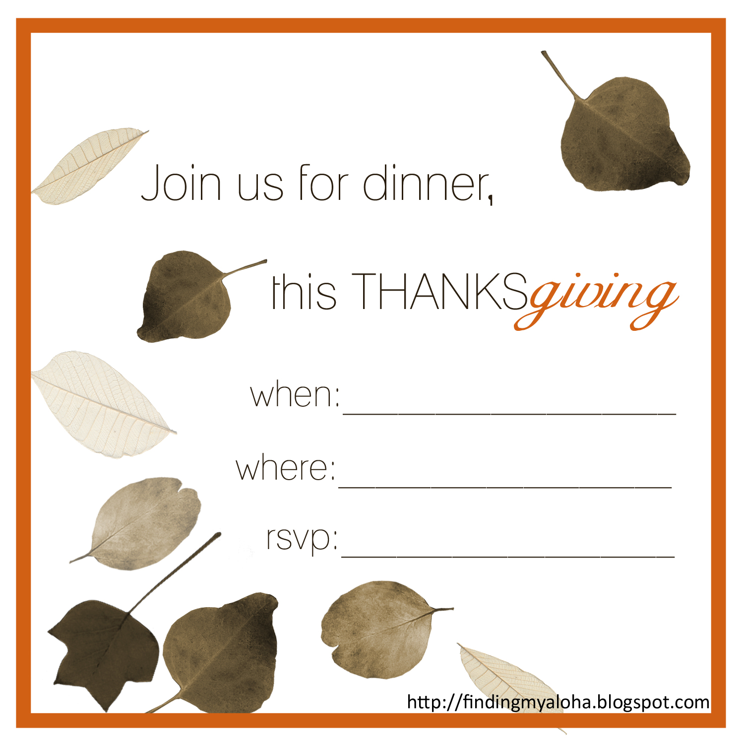 Free Thanksgiving Invitations To Download