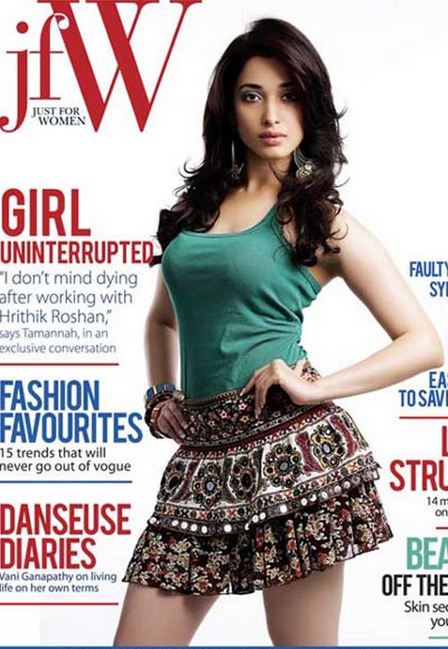 Tamanna JFW Magazine Scan in skirt - Tamanna JFW Magazine Cover Scan