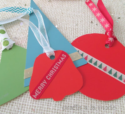 Christmas shapes paint chip tags