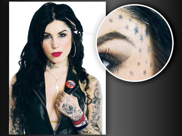 Kat has stated that the tattoo of stars on her face is a symbol of being 