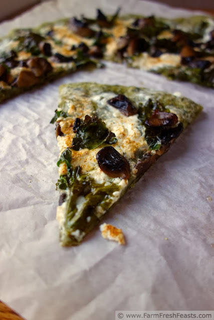 Spicy Kale Pizza Dough with Mushrooms and Cheese | Farm Fresh Feasts
