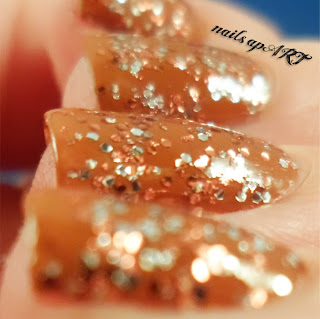 Orange Glitter Nails