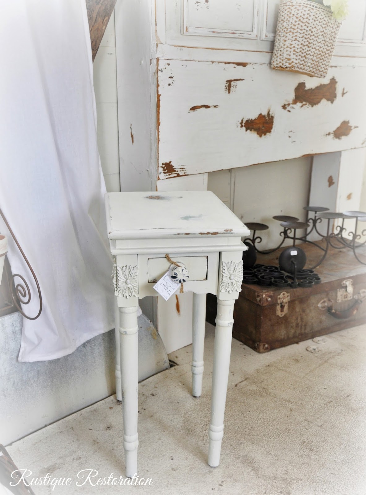 Rustique Restoration Reclaimed Wood Shelves and White Dishware!