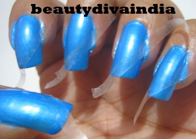 5. Sky Blue and Gold Nail Art - wide 9