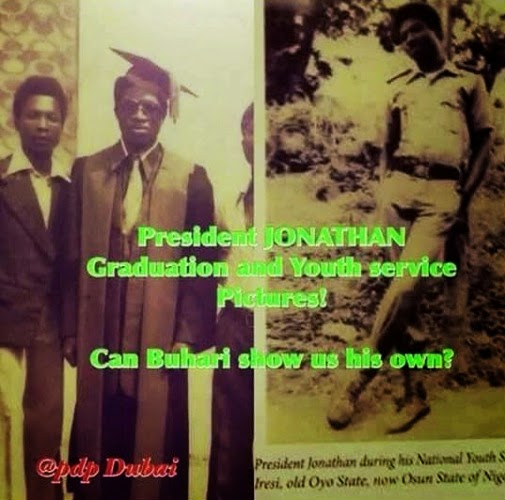 president Jonathan's graduation and youth service pictures