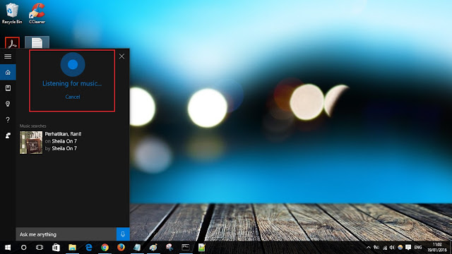 cortana mengidentifikasi lagu