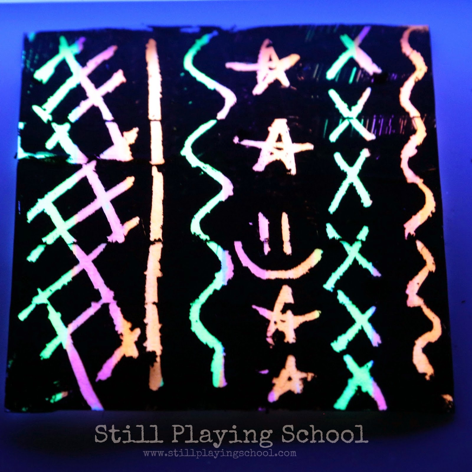 DIY Glowing Scratch Art Paper Still Playing School
