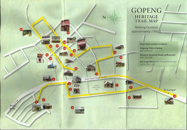 Gopeng Heritage Trail Map Perak Malaysia 