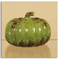 Green wide pumpkins for fall decorating
