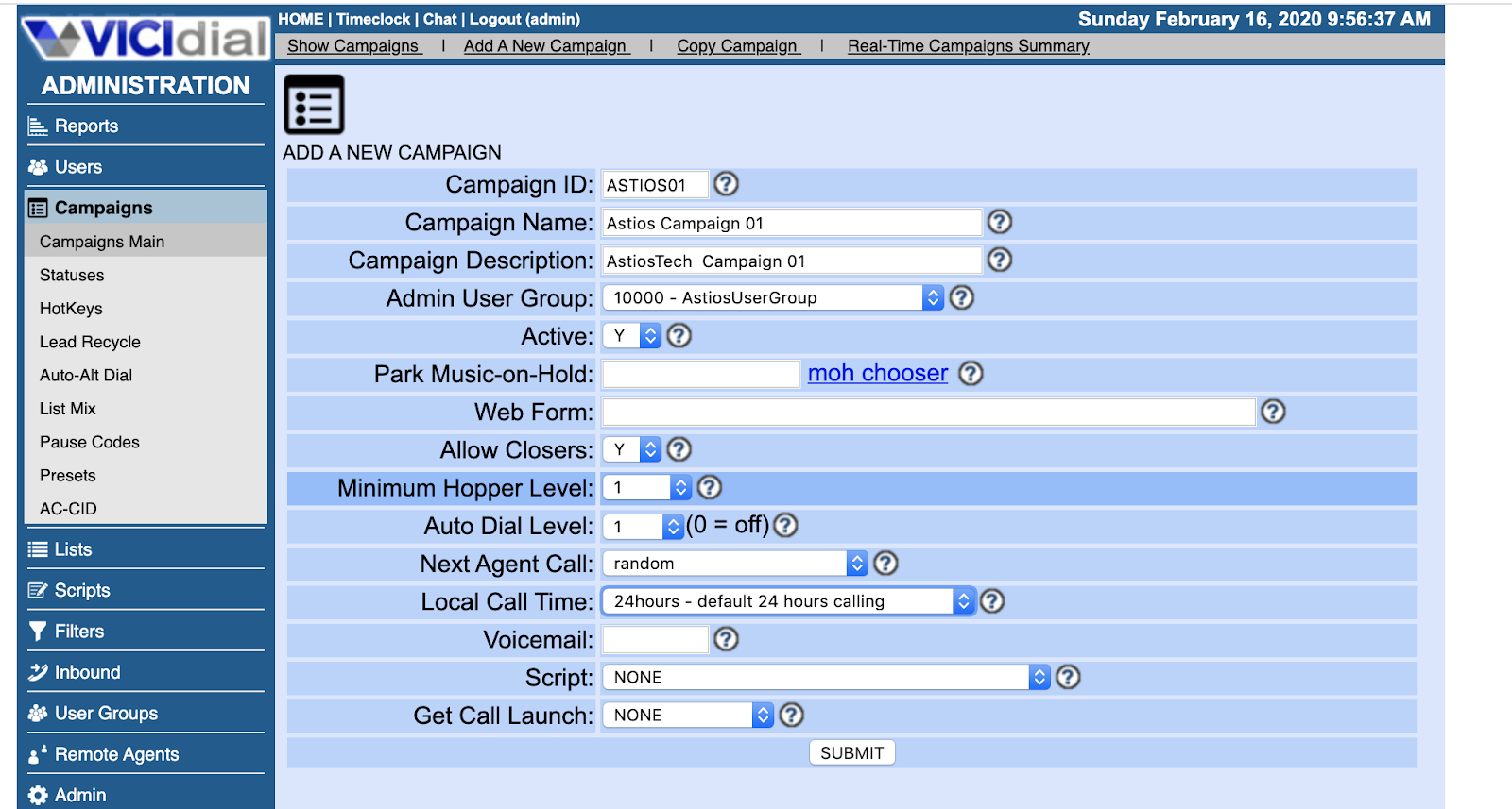 OpenSource Telephony VICIDIAL Configuration Step by Step Step 3