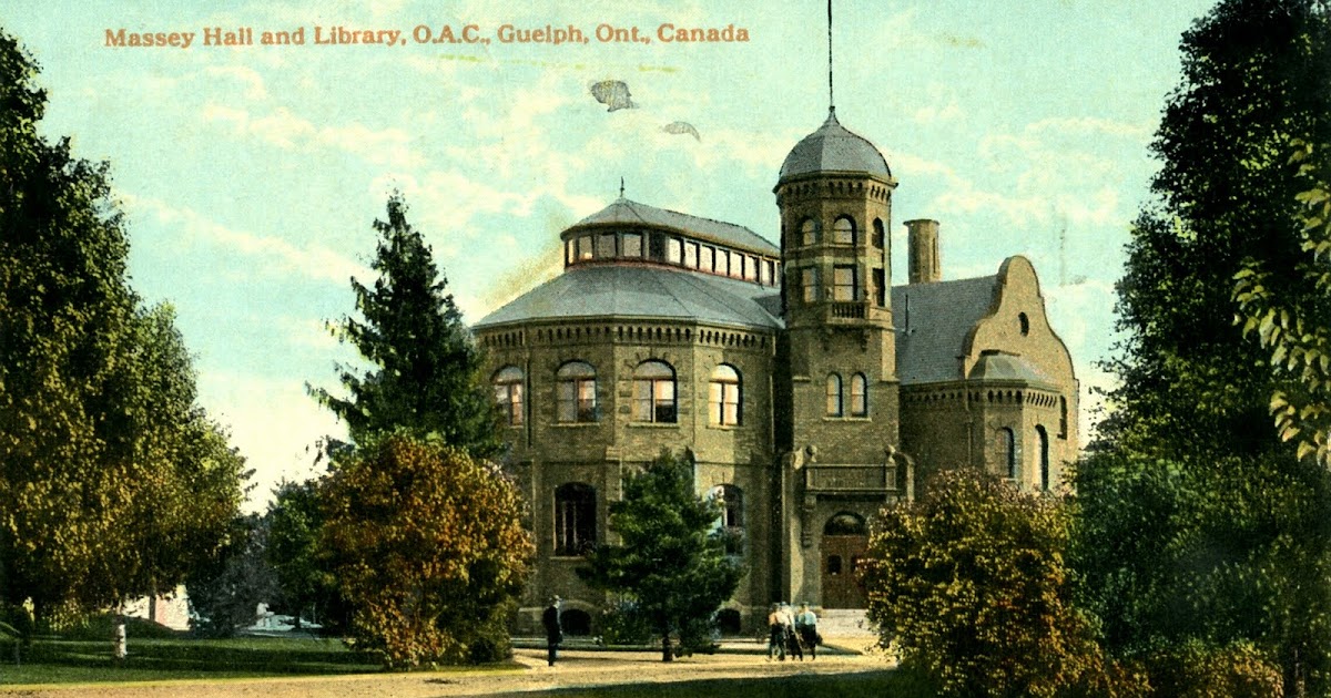 Library Postcards 1922 Massey Hall and Library, O.A.C., Guelph
