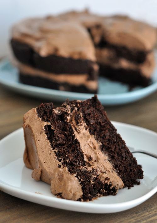 Decadent Chocolate Cake with Whipped Chocolate Frosting FoodGaZm..