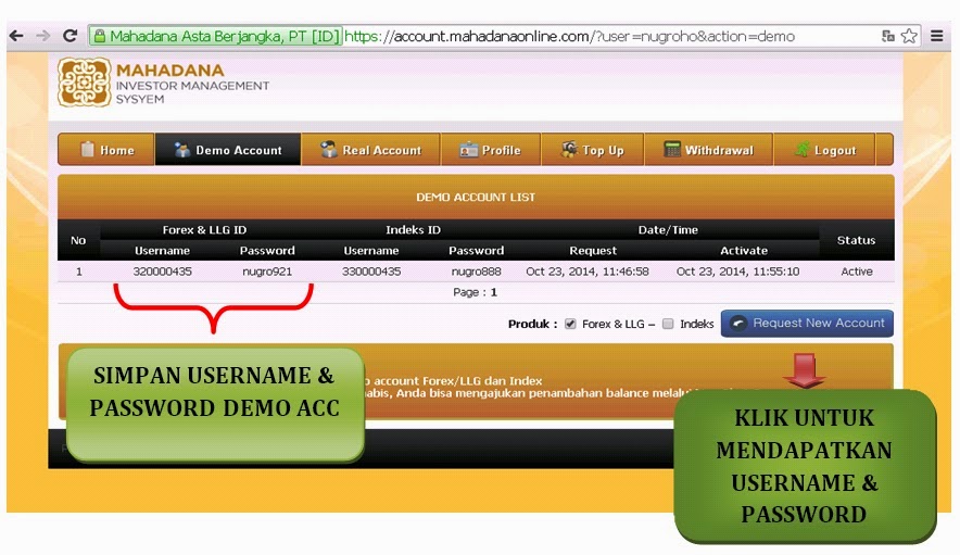 Download akun demo
