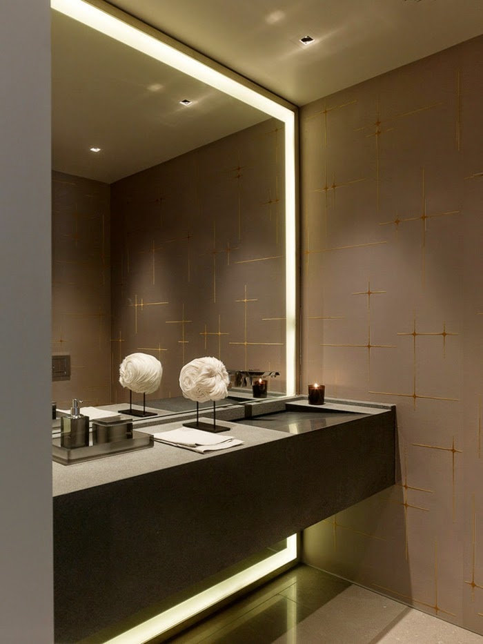 Beautiful bathroom mirror with lights functional accessories