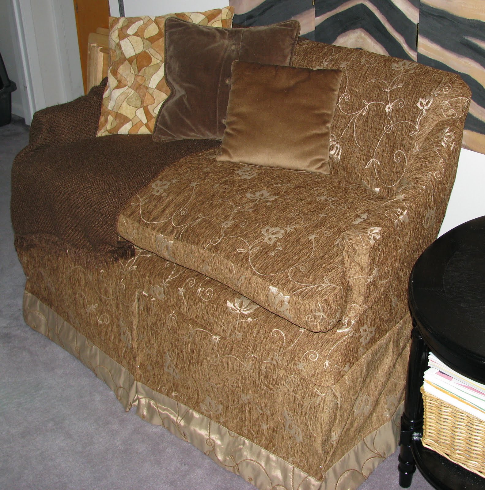 The Crafted Palette A Beautiful Slipcover For an Antique Loveseat