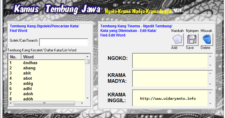 Download Kamus Bahasa Jawa Krama Madya lan Krama Inggil
