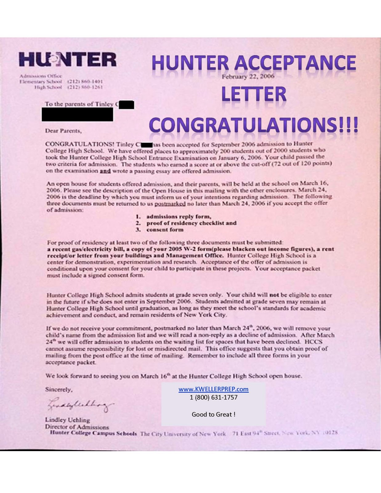 Kweller Prep Blog Advanced Prep for Advanced Kids Hunter High School