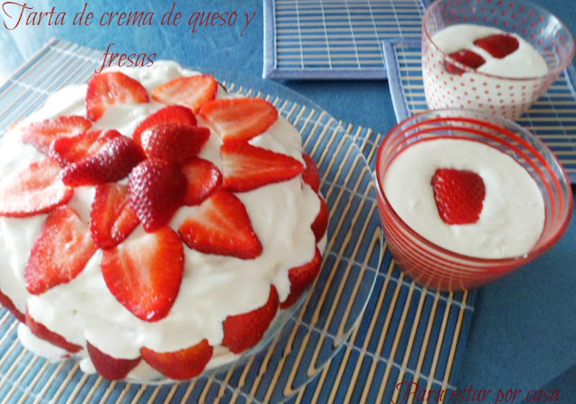 Tarta De Crema De Queso Y Fresas
