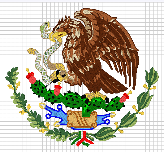 Animeladia bordados escudo de mexico diseo de bordado Animeladia bordados escudo de mexico diseo de bordado