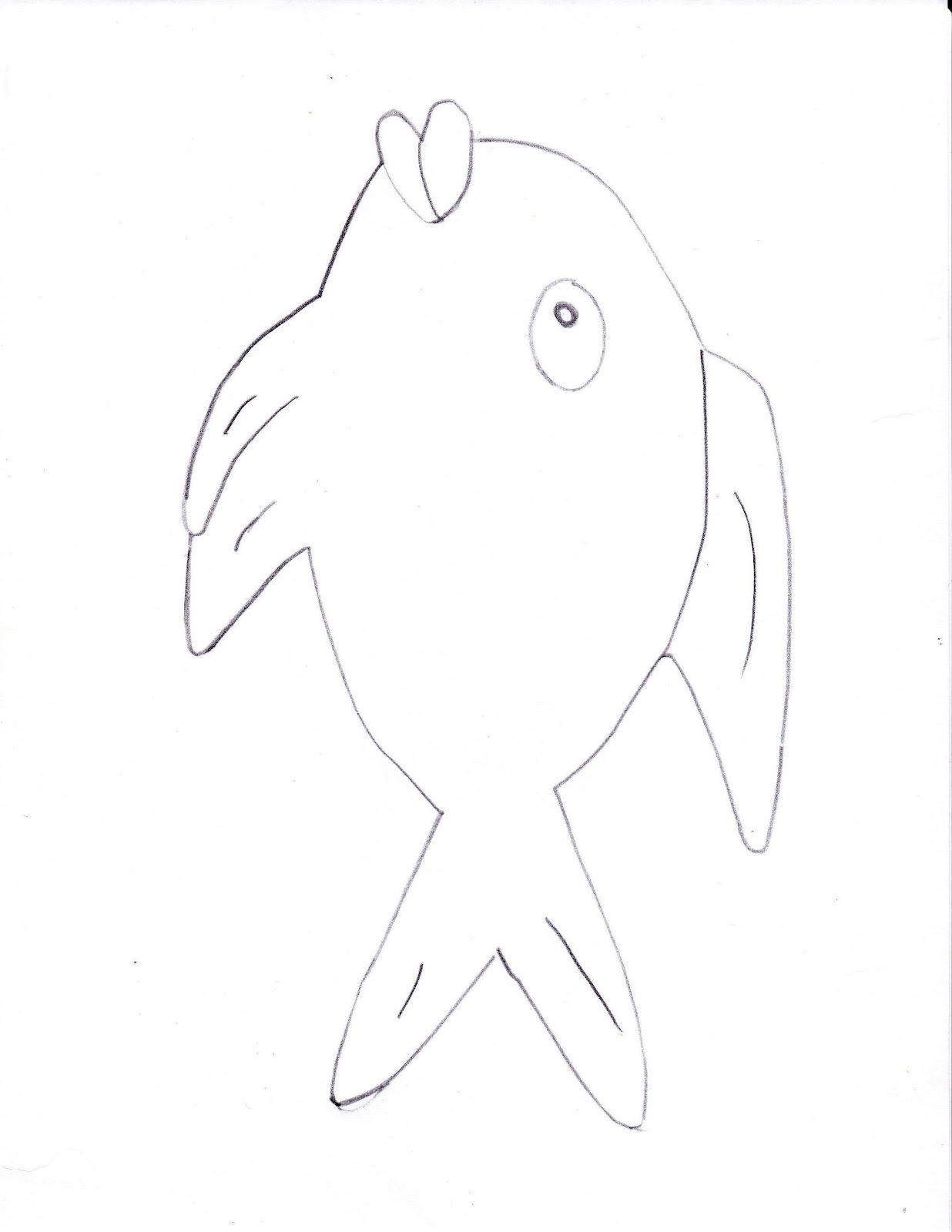 fish template black and white