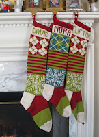 Long, classic chic, modern knitted Christmas stocking