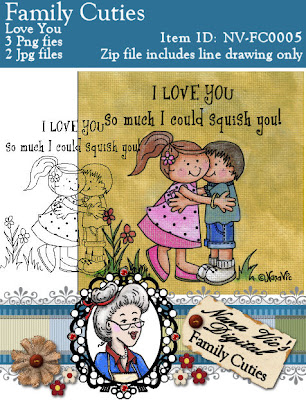 Digital Stamp, Love You from the Family Cuties Collection
