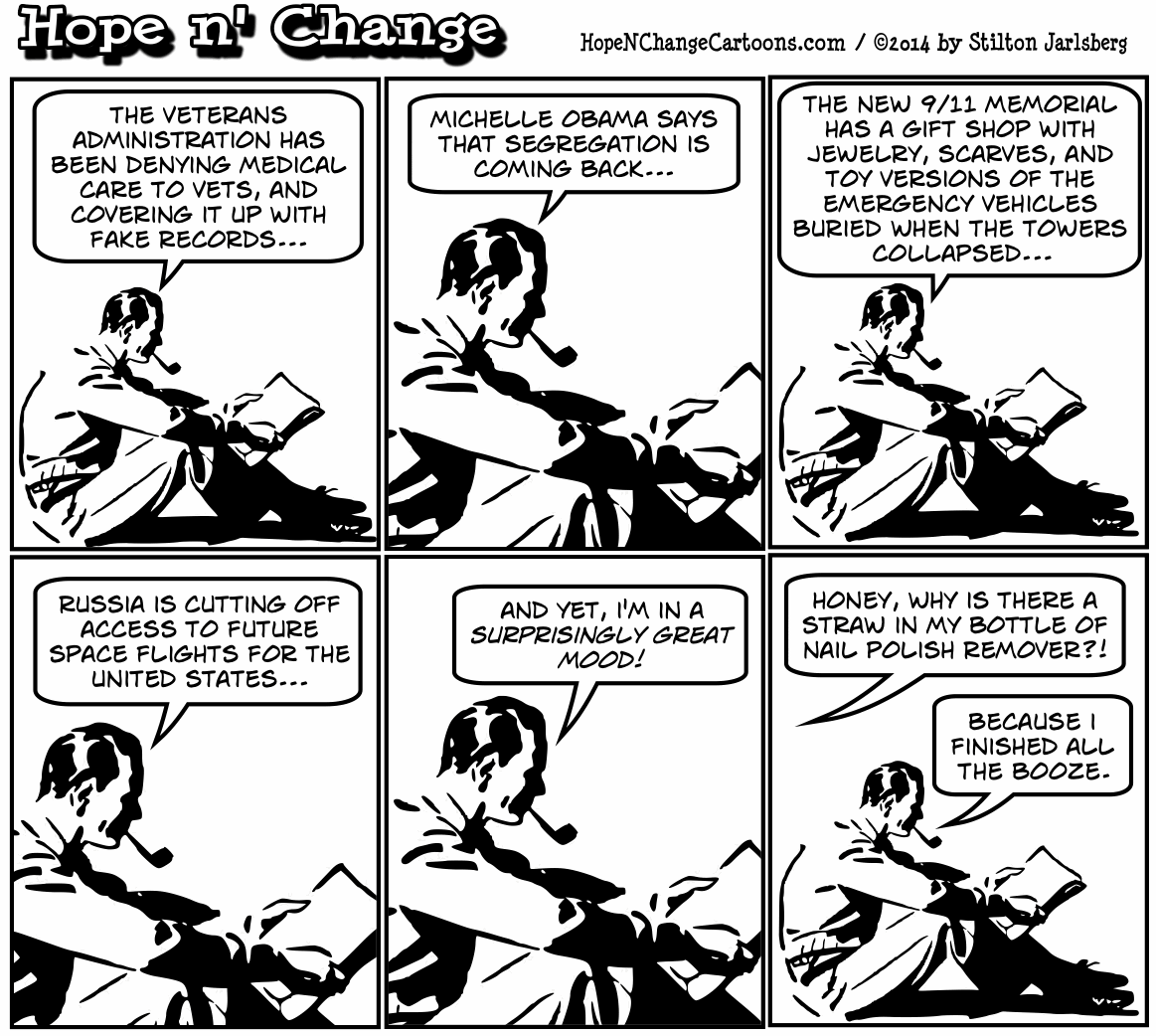 obama, obama jokes, cartoon, humor, political, stilton jarlsberg, VA, scandal, Michelle, 9/11, Ukraine, Abortion, Schultz