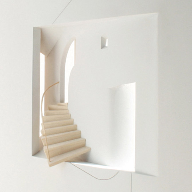 minimalist tuscany barn house staircase
