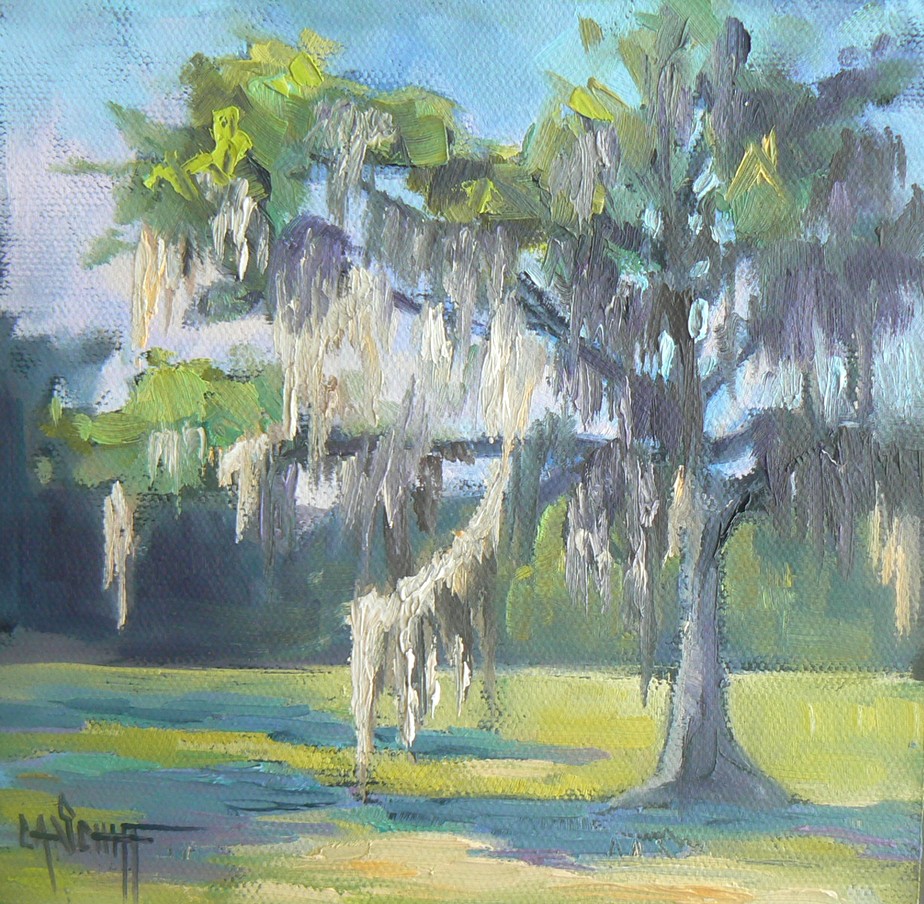 Carol Schiff Daily Paintings Landscapes Live Oak With Spanish