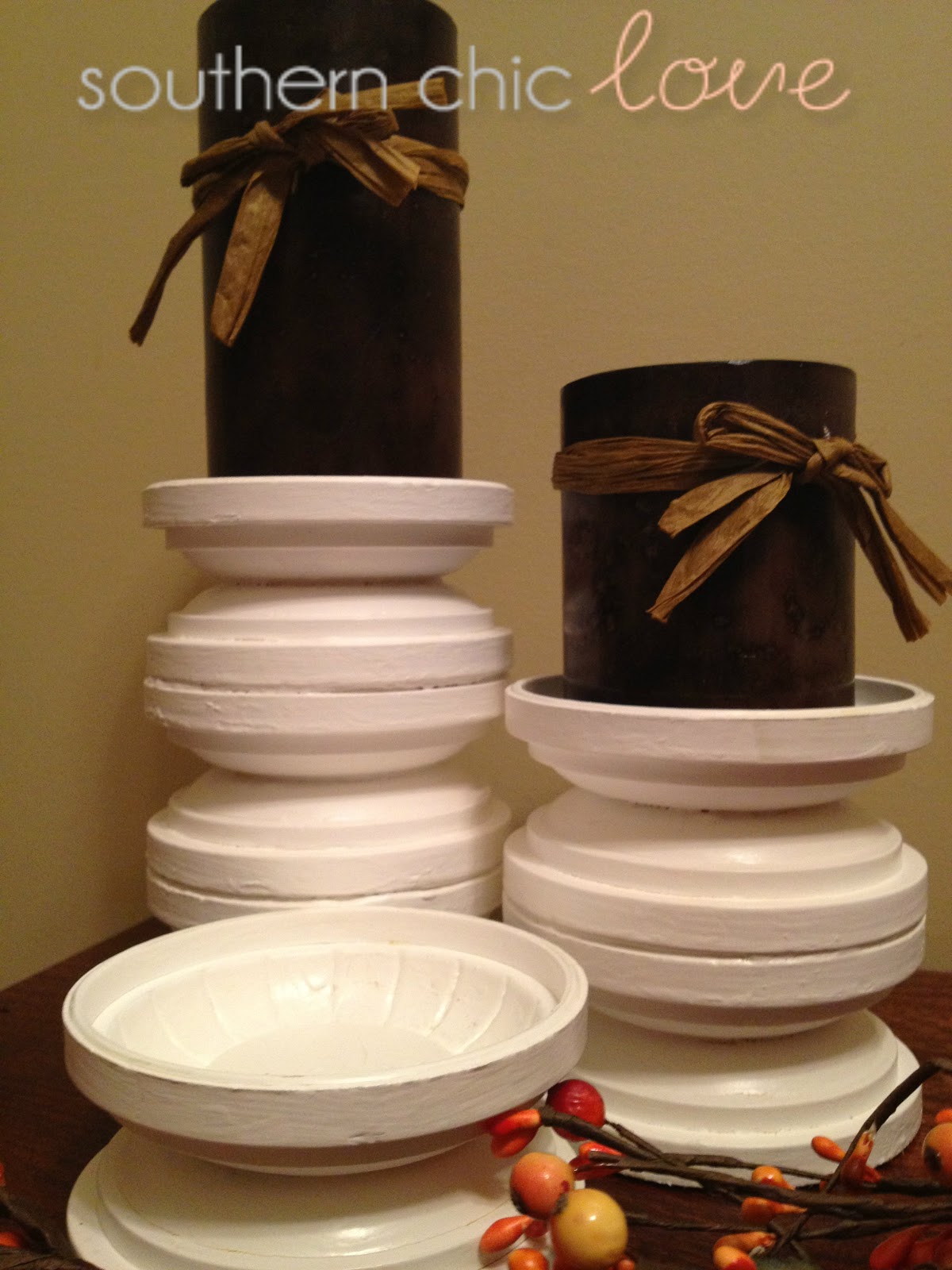 Southern Chic Love diy candle holders
