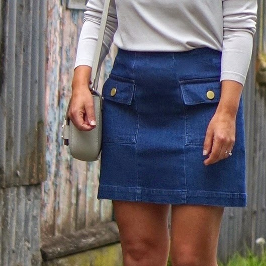 warehouse a line denim skirt