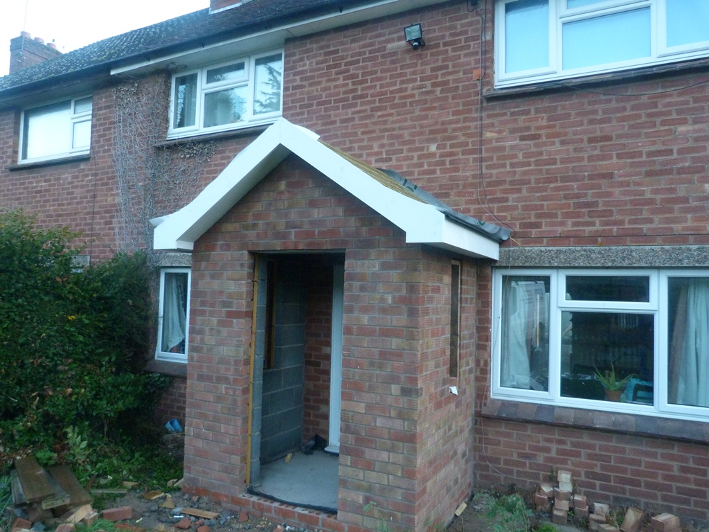 An English Homestead Porch Progress Fascia, Felt And Batten
